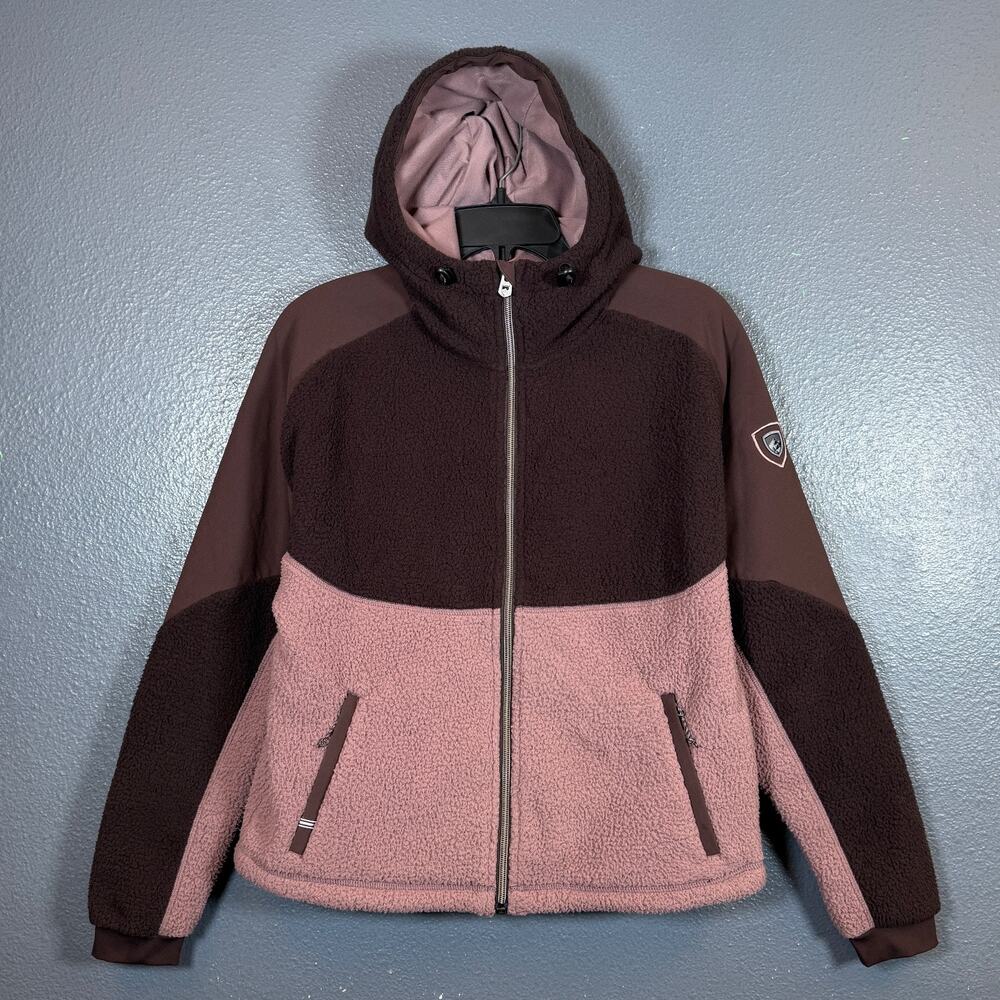Kuhl S women’s pink/purple fleece zip hoodie outdoor hiking activewear